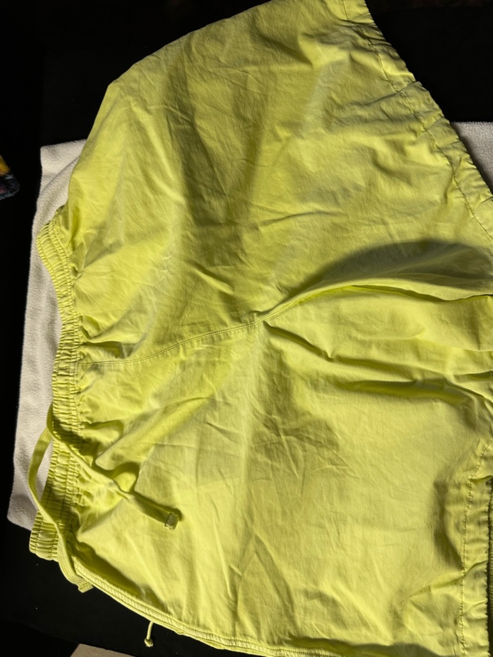 Free People NWOT In a Cinch Neon Yellow Drawstring Pocket Shorts - Picture 3 of 4